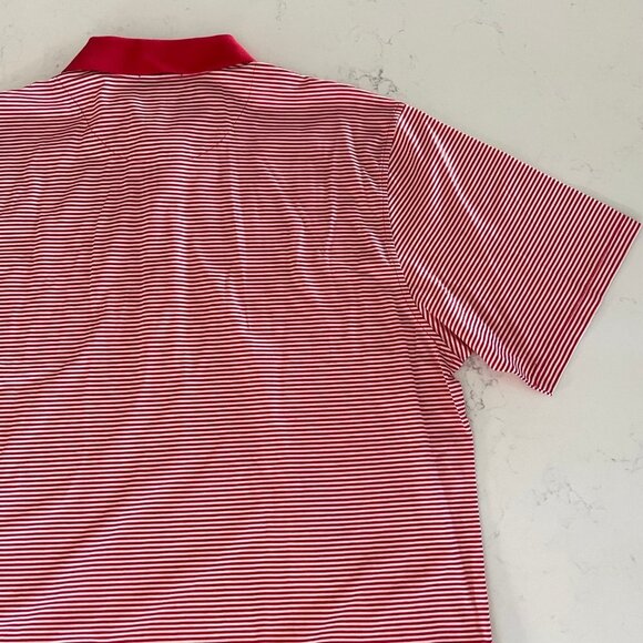 Dockers Tour Athletic SS Striped 3 Button Cotton Polo Shirt Red White Sz S NWOT - Picture 6 of 11